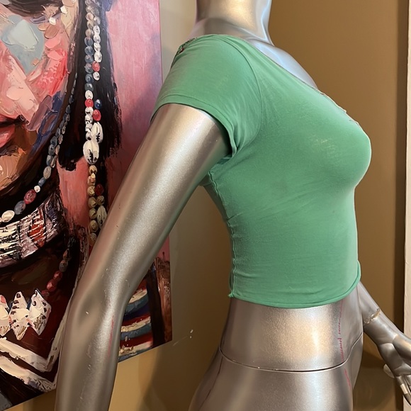 San Francisco vintage cropped crop top shirt xs small Alcatraz green hot pink - Picture 6 of 9